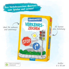 Trötsch Verlag - Jeux de cartes - Lernquartett Verkehrszeichen - Sécurité routière - 3 Ans+