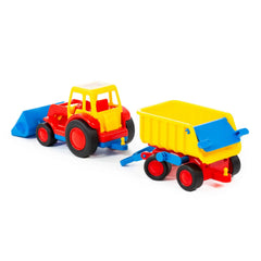 WADER - Basics Tractor with Shovel and Trailer - Play Vehicles