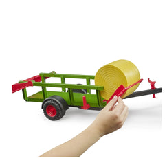 Bruder - Véhicules jouets - Remorque de collecte de balles rondes avec 3 balles - 3 Ans+ - Plastique durable