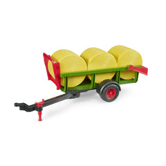 Bruder - Véhicules jouets - Remorque de collecte de balles rondes avec 3 balles - 3 Ans+ - Plastique durable