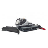 Gray toy snow groomer with tracks, detailed cabin, and vibrant colors, inspired by the Prinoth Leitwolf model.