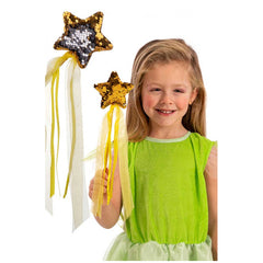 Carnival Toys - Fairy Wand With Reversible Sequins For Magical Play - Pretend Professions And Role Playing