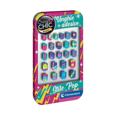 Clementoni - Crazy Chic Ongles Autocollants POP - Maquillage