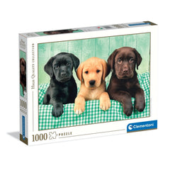 Clementoni Collection de Haute Qualité - Puzzle de 1000 Pcs Trois Chiots Labradors