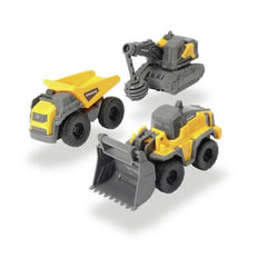Dickie - Volvo Micro Builders Pack de 3 Véhicules de Jeu