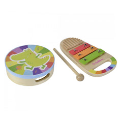 Eichhorn - Ensemble de musique en bois avec tambour et xylophone - 3 pièces - Instruments de musique - Instruments de musique