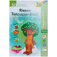 Folia - Riesen Tonpapier Block A4 Format 130 Gr 50 Pieces Multi Coloured Sheets - Arts & Crafts