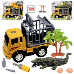 Ginmar - Animal Transport Truck Playset With Friction Mechanism And Buildable Features