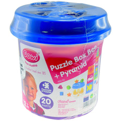 Gowi - Box Bee With Pyramid - 20 Pieces - Sorting & Stacking Toys