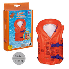 Happy People - Gilet de sauvetage gonflable Bema de 2 à 6 ans 15-30 kg Orange/Bleu 30X42 cm