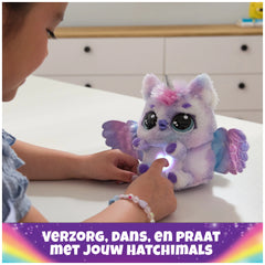Hatchimals Alive Mystery Hatch Pufficorn Peluche Interactive avec Lumières et Sons