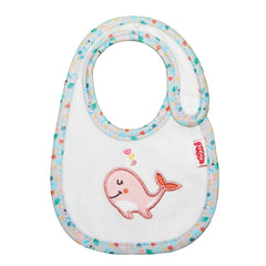 Heless - Dolls - Whale Bobby Doll Bib - Soft Velour - 18M+ - Easy Fastening