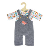 Heless - Dolls - Whale Bobby Doll Clothing Set - Dungarees and T-Shirt - 3+ Years