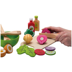 Johntoy - Saladset In Wooden Tray - Pretend Professions & Role Playing