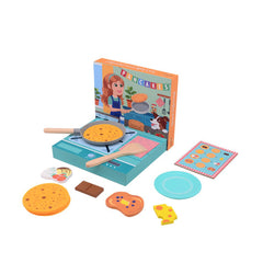 Johntoy - Wooden Pancake Set In Box - Pretend Professions & Role Playing