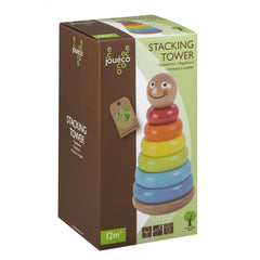 Johntoy - Tour de blocs en bois - Jouets de tri et d'empilage