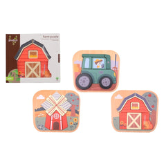 Joueco - Mini Puzzle en Bois de Ferme - Puzzles