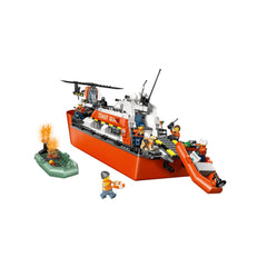LEGO - Bateau de sauvetage de la garde côtière de la ville et hélicoptère - Jouets de construction