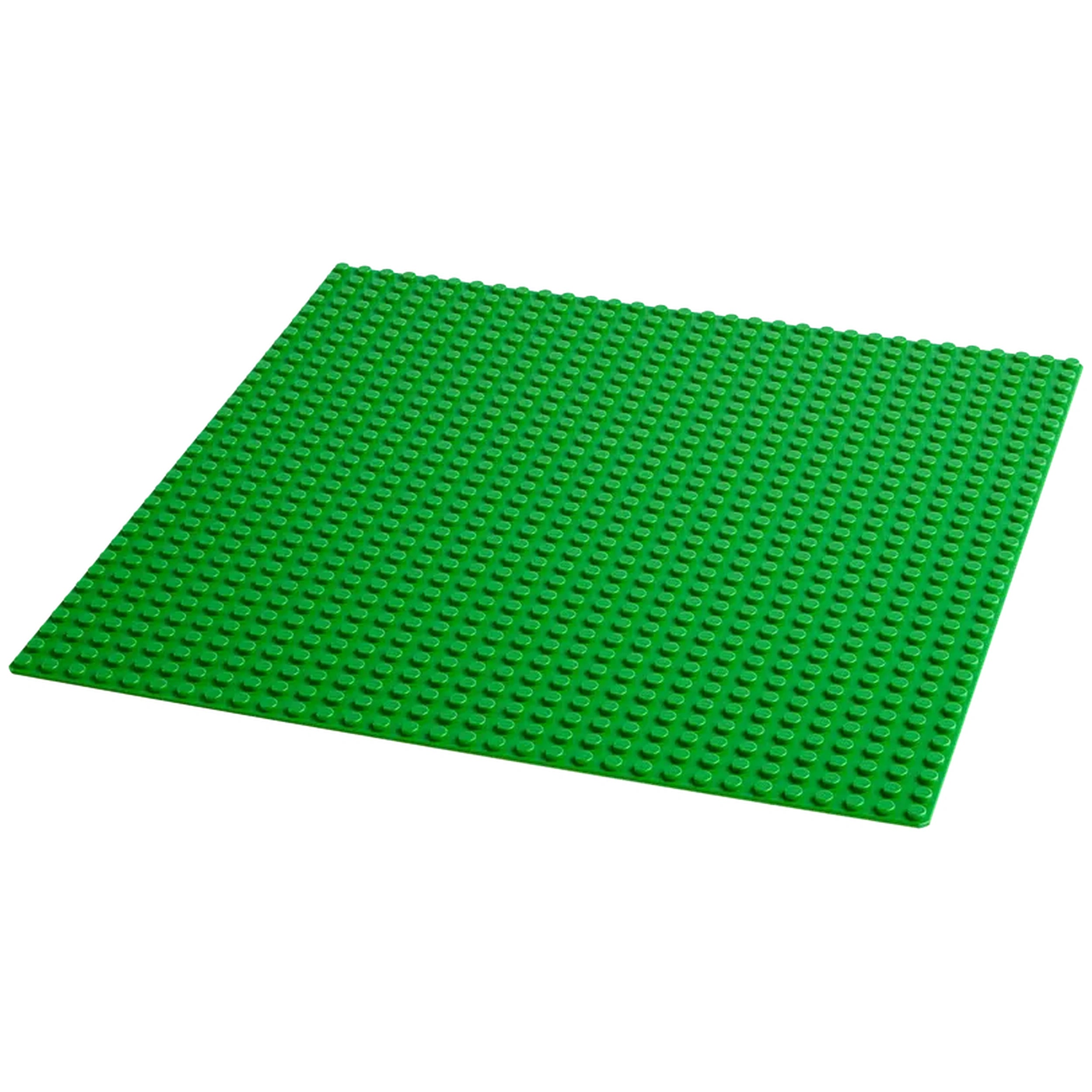 Green LEGO® Classic Baseplate measuring over 9.5 inches square, featuring a textured 32x32 stud surface for building and creative play.