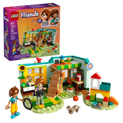 LEGO® Friends Autumn's Room construction set featuring two mini-dolls, Autumn and Leo, playful ferret, and vibrant play accessories depicting a cozy indoor scene.