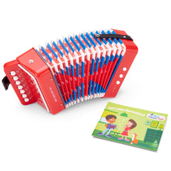 New Classic Toys - Accordéon avec livre de musique - Rouge - Instruments de musique