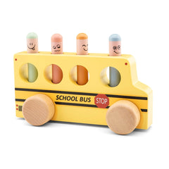 New Classic Toys - Jouets d'éveil - Autobus scolaire en bois - 24M+ - Apprentissage STEM