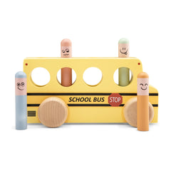 New Classic Toys - Jouets d'éveil - Autobus scolaire en bois - 24M+ - Apprentissage STEM