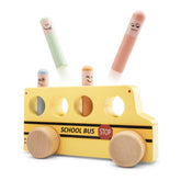 New Classic Toys - Jouets d'éveil - Autobus scolaire en bois - 24M+ - Apprentissage STEM