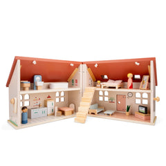New Classic Toys - Maison de poupée pliable avec meubles - Poupées, ensembles de jeu et figurines