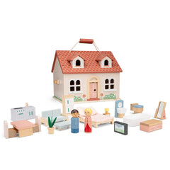 New Classic Toys - Maison de poupée pliable avec meubles - Poupées, ensembles de jeu et figurines