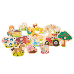 New Classic Toys - Puzzle à chevilles - 16 pièces - Ferme - Jouets d'activité pour bébés