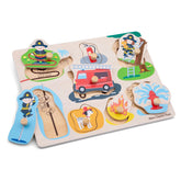 New Classic Toys - Puzzle à Piques - 8 Pièces - Brigade de Pompiers - Jouets d'Activité pour Bébé