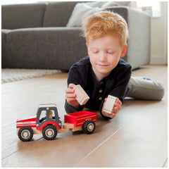 New Classic Toys - Tractor With Trailer - Hay Stacks - Play Vehicles