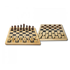 Noris - Deluxe Wooden - Échecs et Dames - Jeux de Société - Édition Internationale - Jeux de Société