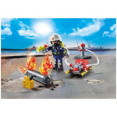 PLAYMOBIL - Firefighter-with-Water-Pump - Toy-Playsets