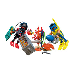 PLAYMOBIL - Police Diver with Treasure - Toy Playsets - Age +4 - Underwater Adventure - 72078 - 80772078