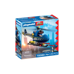 PLAYMOBIL - Hélicoptère de Police - City Action - 4+ - 72080 - 80772080