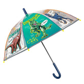 Perletti - Rain Umbrellas - Dinosaur Transparent Umbrella - 3-6 Years - Safety and Fun