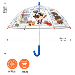 Perletti - Rain Umbrellas - Pirate Umbrella - Windproof - 3-5 Years - Safety