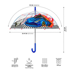 Perletti - Parapluies - Parapluie voiture de course - Antivent - 3-6 Ans