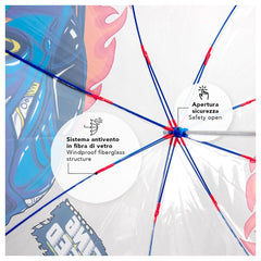 Perletti - Parapluies - Parapluie voiture de course - Antivent - 3-6 Ans