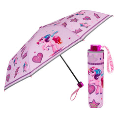 Perletti - Rain Umbrellas - Unicorn Folding Umbrella - Windproof - 3-6 Yrs