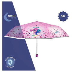 Perletti - Parapluies - Mini parapluie licorne pliant - 3-6 Ans - Sécurité réfléchissante