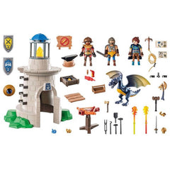 Tour des Chevaliers Playmobil Novelmore avec Forgeron et Dragon - 71483