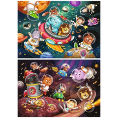 Ravensburger - Animaux dans l'espace - 2x12 pièces - Puzzles