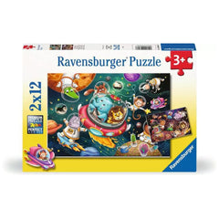 Ravensburger - Animaux dans l'espace - 2x12 pièces - Puzzles