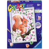 Ravensburger - Creart Squirrel On Cherry Branch - Painting By Numbers - Arts & Crafts