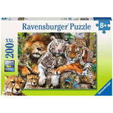 Ravensburger - Câlins avec de grands félins - 200 pièces - Puzzles