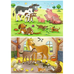 Ravensburger - Joyeuses Familles Animales - 2x12 Pièces - Puzzles