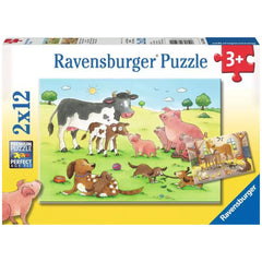 Ravensburger - Joyeuses Familles Animales - 2x12 Pièces - Puzzles